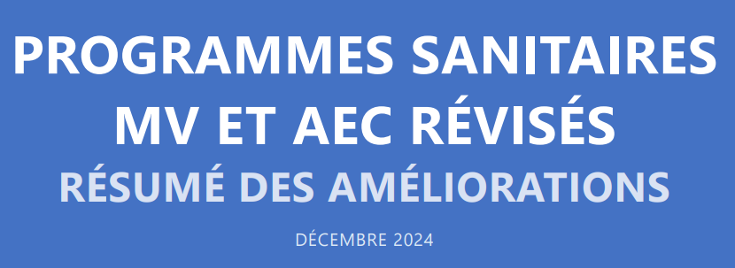 📢 WEBINAIRE Programmes sanitaires révisés : Séance d’information et de réponses à vos questions